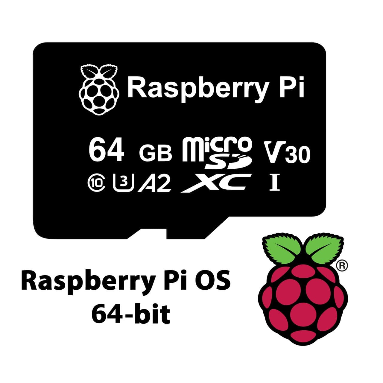 Official Raspberry Pi microSD Card with Raspberry Pi OS 64-bit